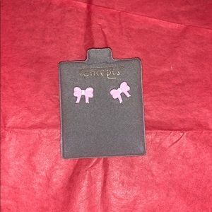 Pink bow earrings